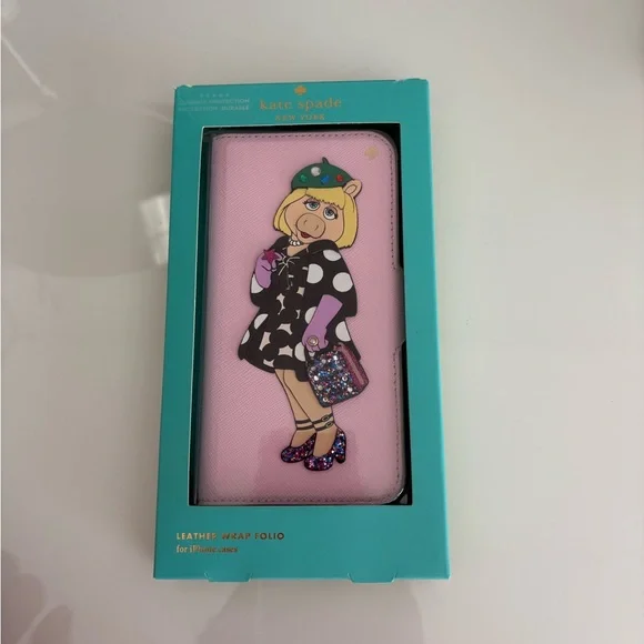 Kate Spade Wallet case iPhone 7 8 miss piggy - Picture 6 of 10
